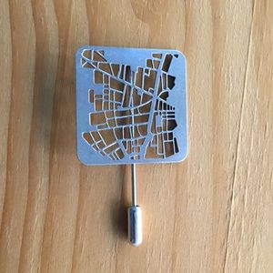 Map of Barcelona brooch